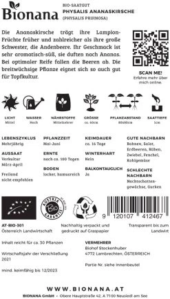 Bio Physalis Ananaskirsche