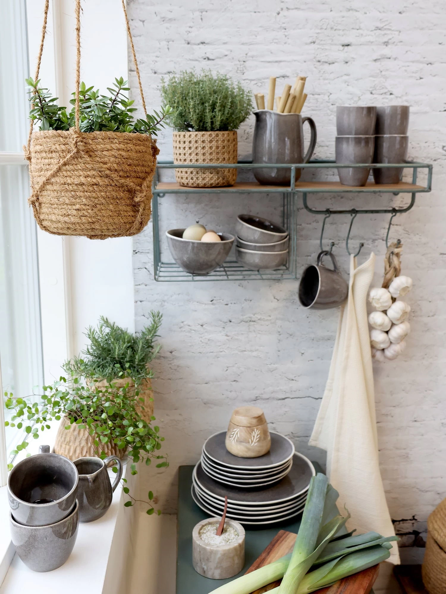 Blumenampel Korb Natur, H14/D18 Cm – Bild 2