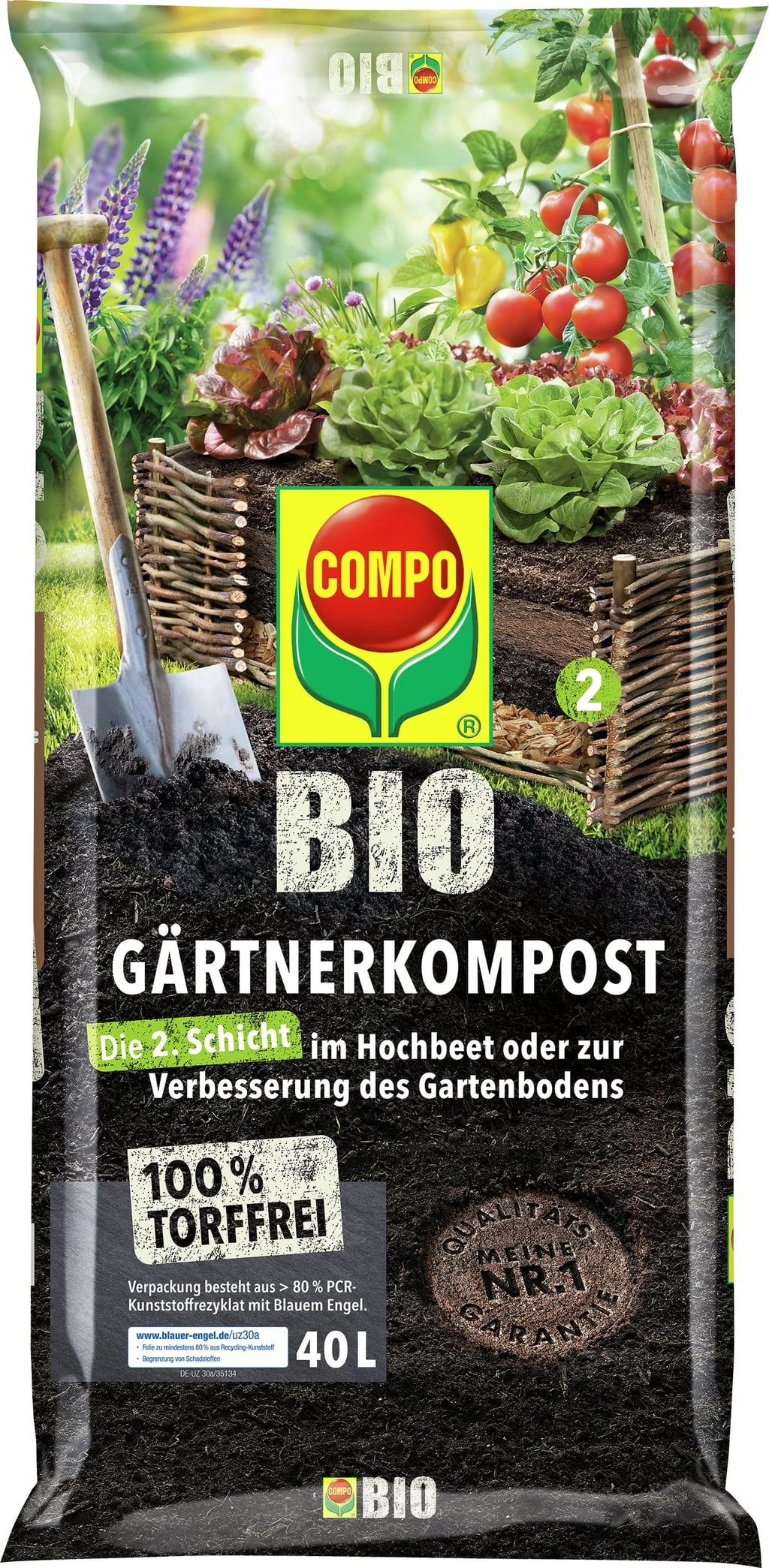 Compo Bio Gärtner Kompost, 40 Liter – Bild 2