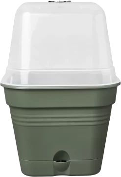 Elho Anzuchttopf Set Green Basics 20cm - Quadrat, Laubgrün