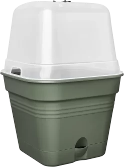 Elho Anzuchttopf Set Green Basics 30cm - Quadrat, Laubgrün