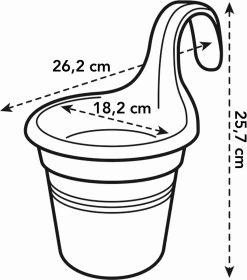 Elho Green Basics Easy HĂ€ngetopf, Lebhaft Schwarz