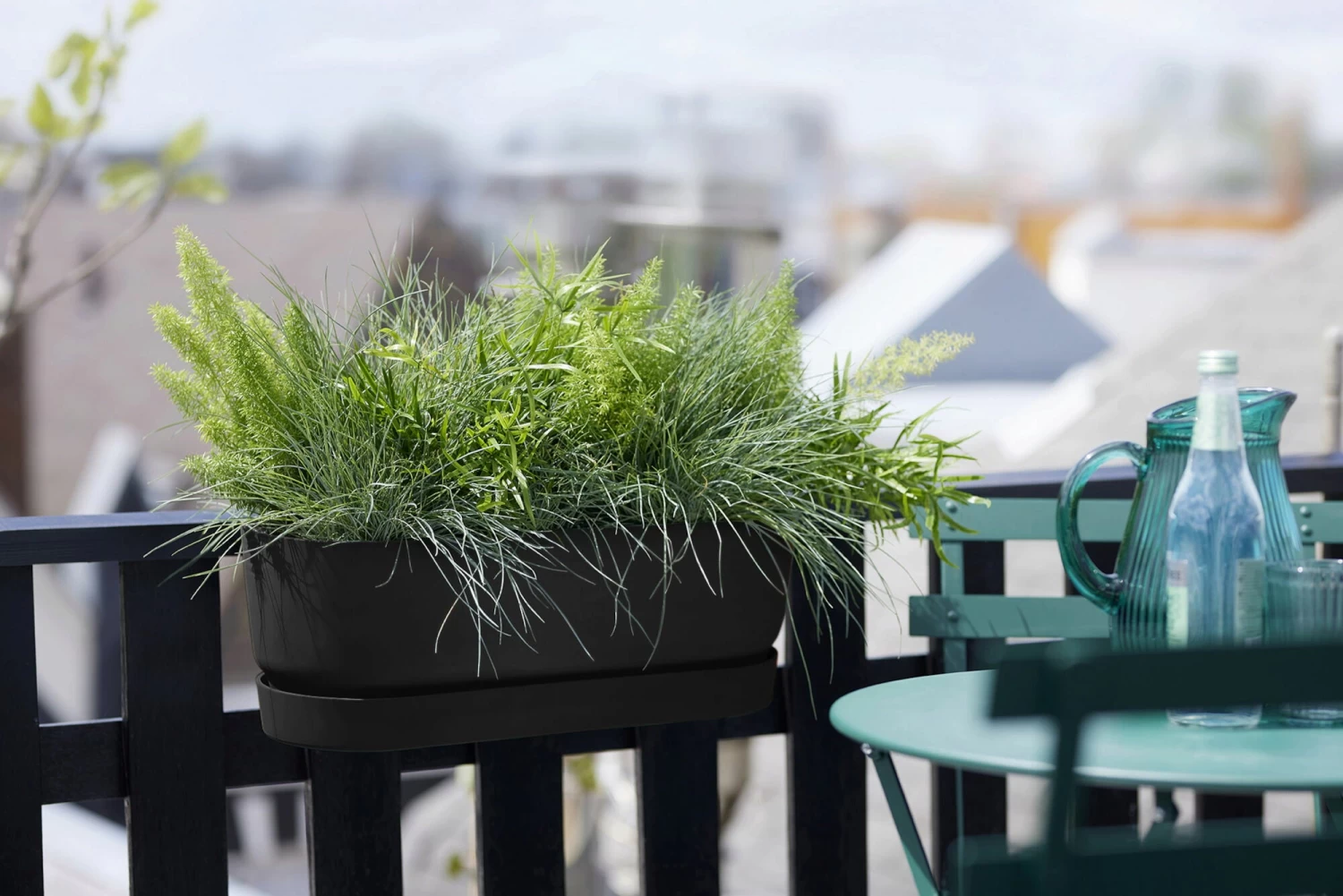 Elho Greenville Easy Balcony 52 Cm, Living Schwarz – Bild 5