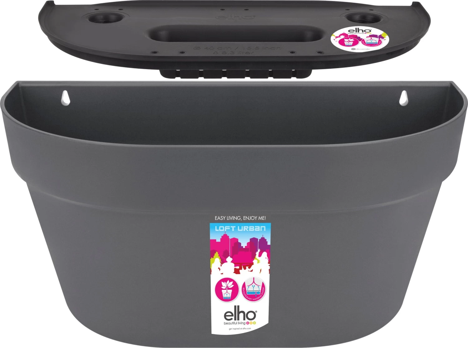 Elho Loft Urban Wandampel 40, Weiss – Bild 5