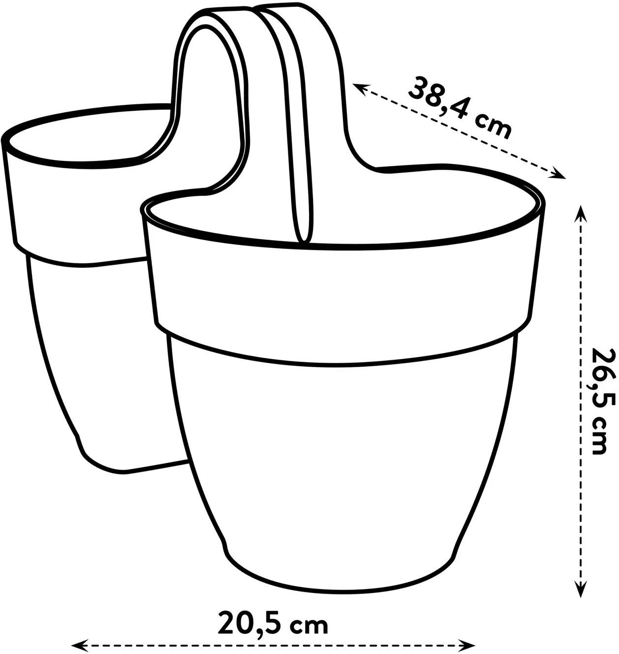 Elho Vibia Campana Flower Twin 21 Cm, Anthrazit – Bild 2