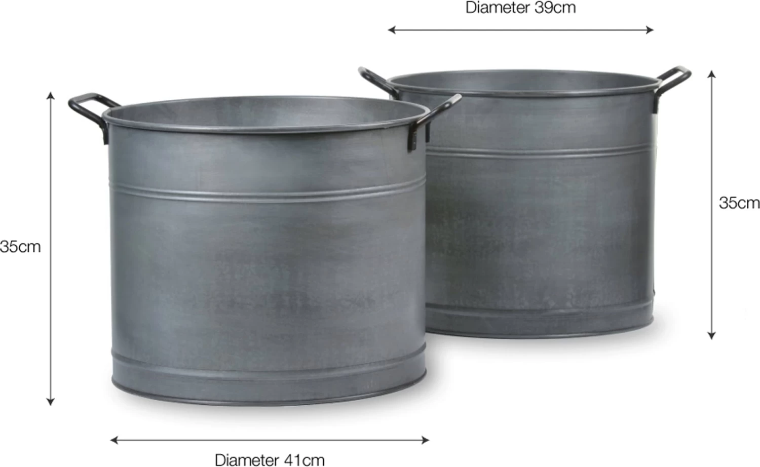 2er Set Verzinkte Pflanzkübel – Bild 4