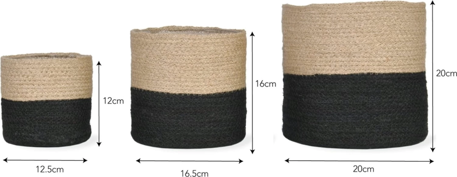 3er Set Jute Töpfe – Bild 3