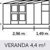 Juliana Gewächshaus Veranda - Alu/Schwarz, 4,4 M²