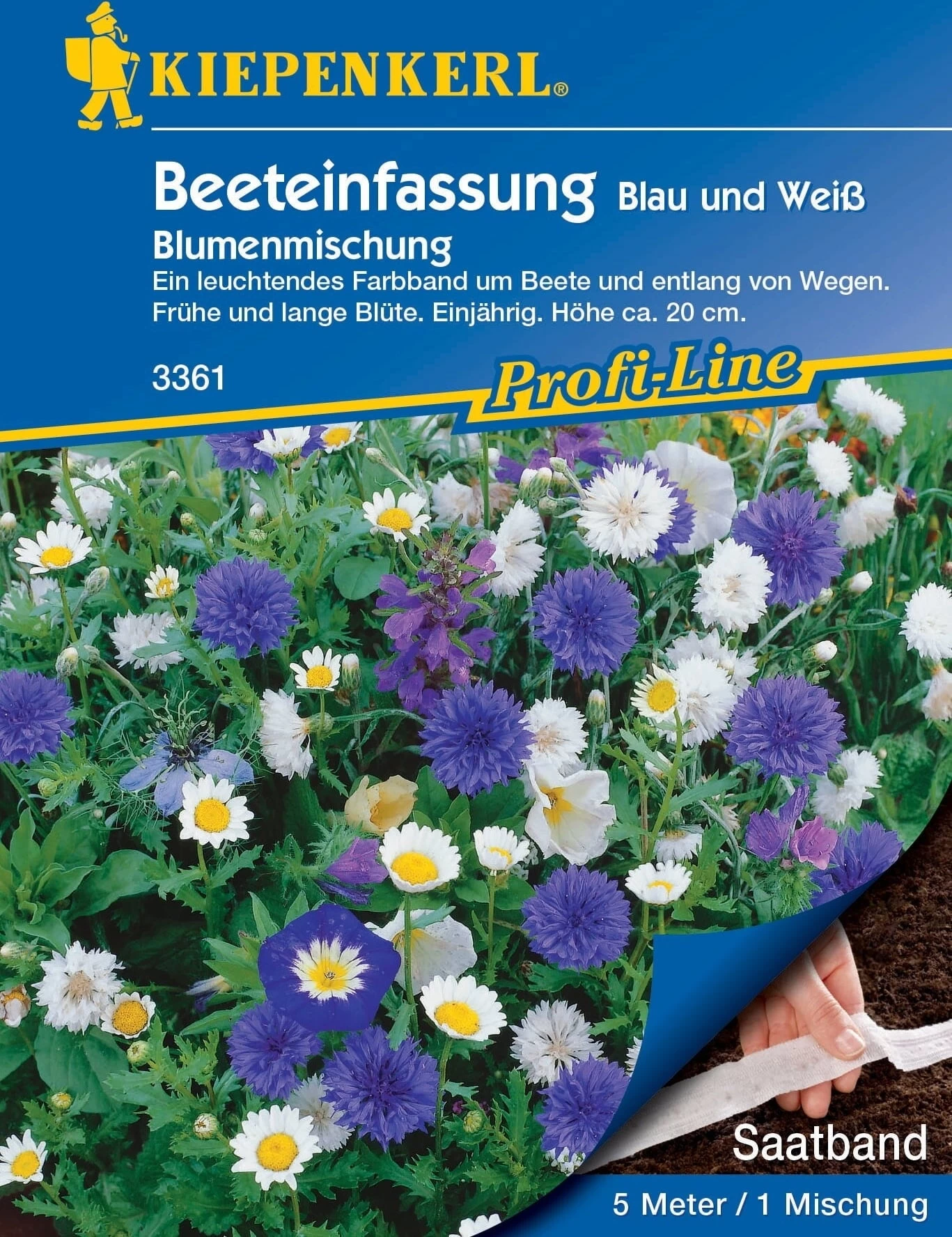 Beeteinfassungsmischung Blau/Weiß - Saatbänder – Bild 2