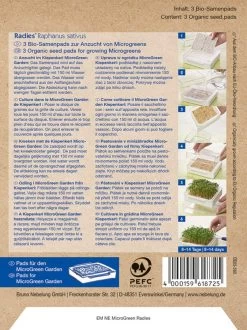 MicroGreen Garden Bio-Radieschen NachfĂĽllpads, 3 StĂĽck