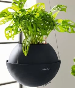 LECHUZA Blumenampel BOLA Color 23, Schiefergrau