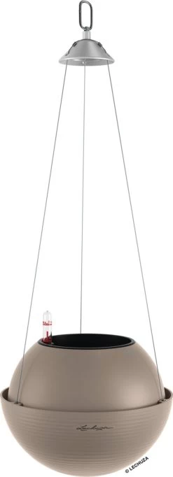 LECHUZA Blumenampel BOLA Color 32, Sandbraun