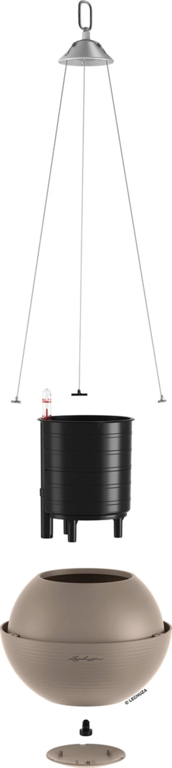 LECHUZA Blumenampel BOLA Color 32, Sandbraun – Bild 3