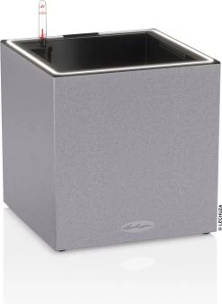 LECHUZA Pflanzgefäß CANTO Stone 30 LED Low, Steingrau