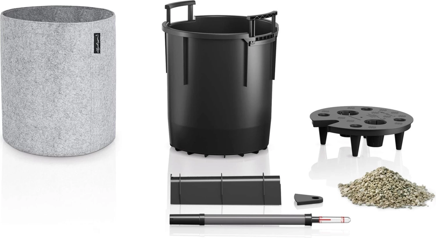 LECHUZA Pflanzgefäß TRENDCOVER "Filz" 23, Dark Grey – Bild 4