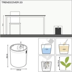 LECHUZA Pflanzgefäß TRENDCOVER "Kork" 23, Light Natural