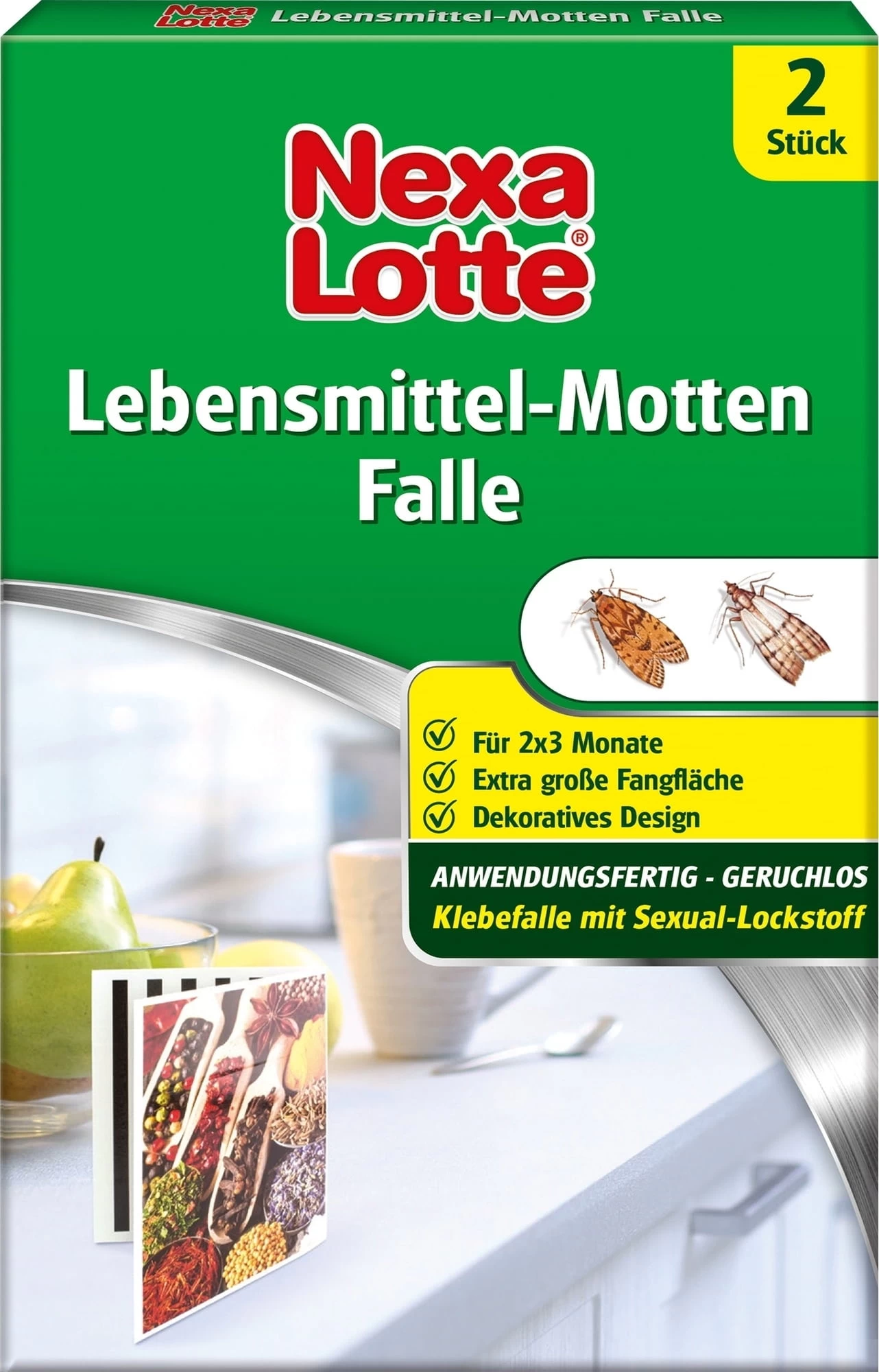 Pheromonfalle Für Nahrungsmittelmotten, 2 Stück – Bild 2