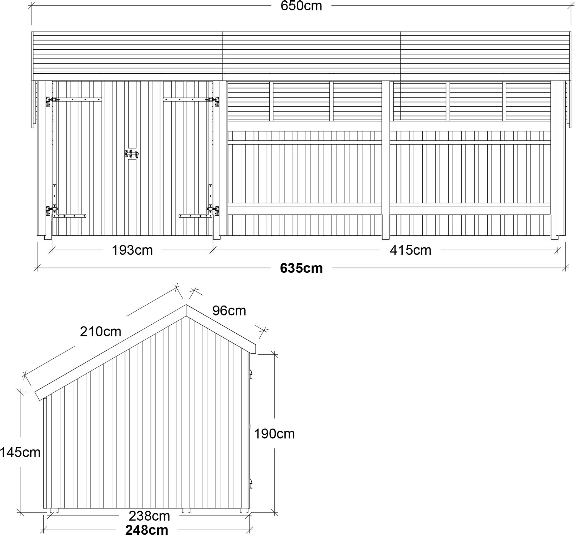 Plus Multi Gartenhaus 3 Module Mit Doppeltür – Bild 3