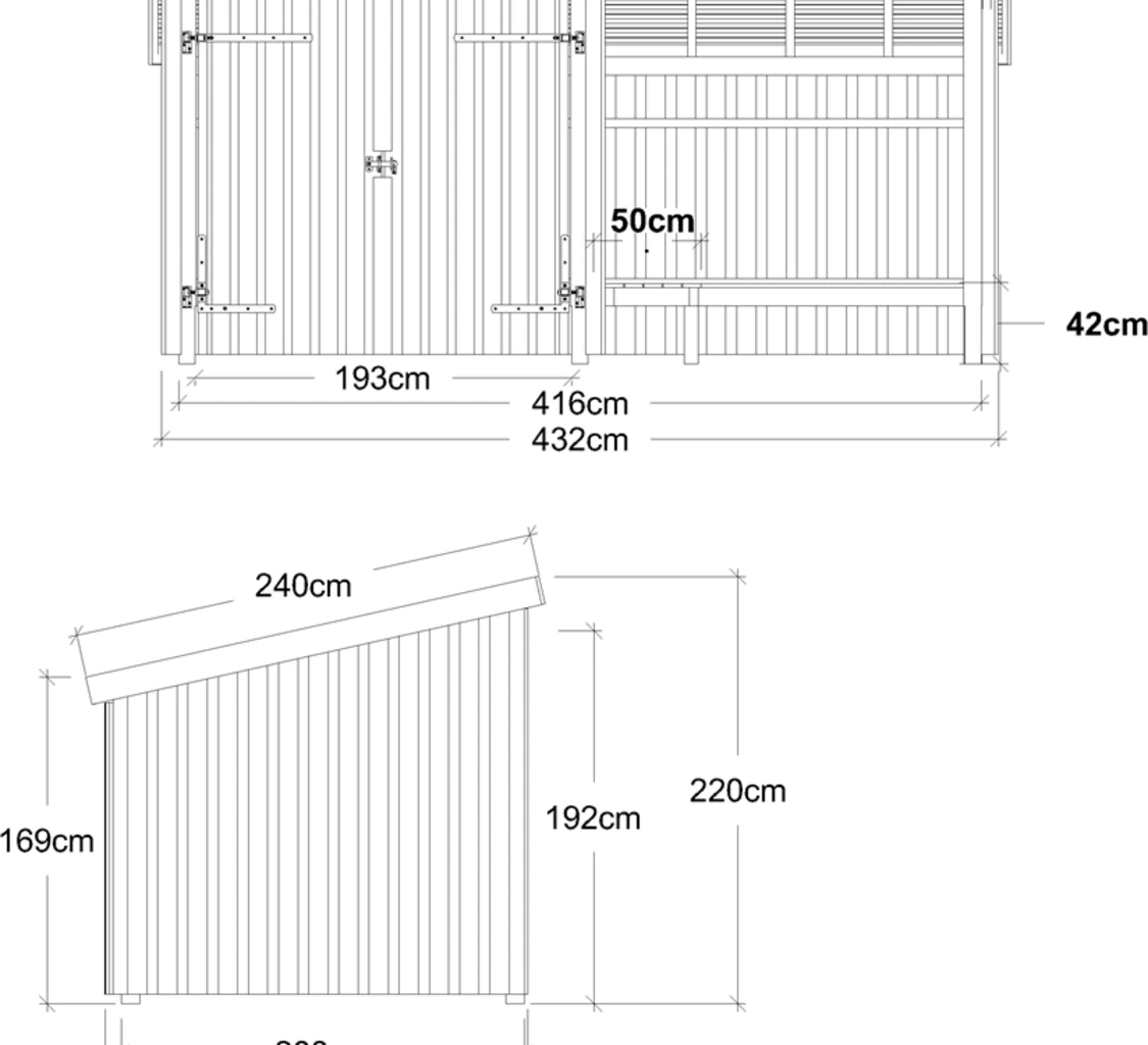 Plus Nordic Grillhütte/Gartenhaus - 9,5 M² - Typ 1A