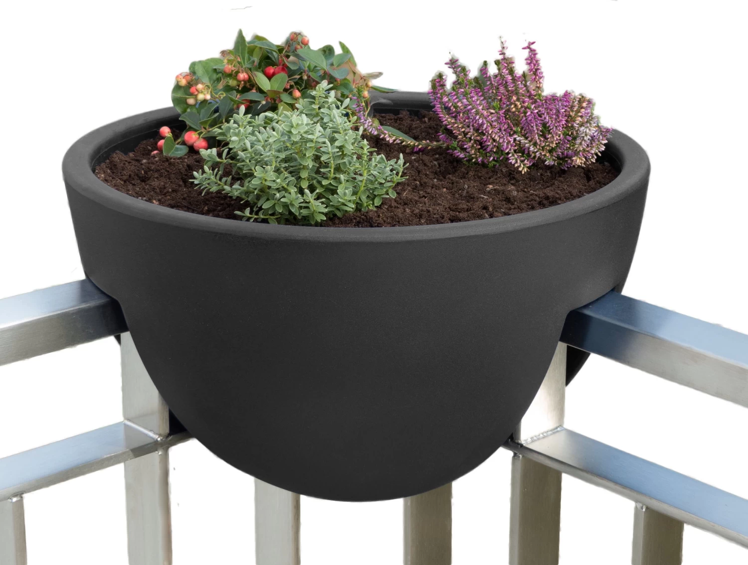 Balkongefäß "Eckling", Graphit (anthrazit)