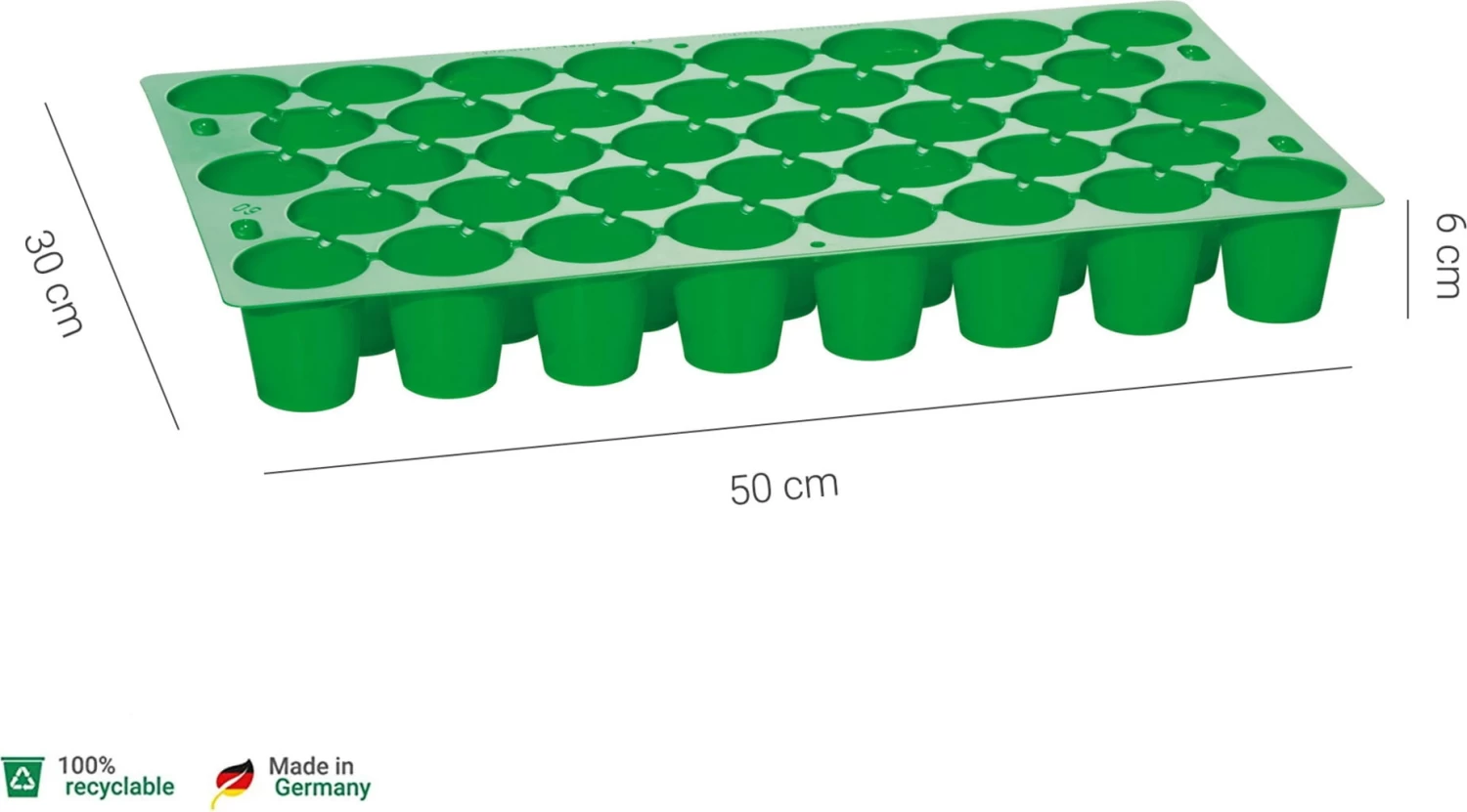 Multitopf-Platte 38 Töpfe - 50x30 Cm