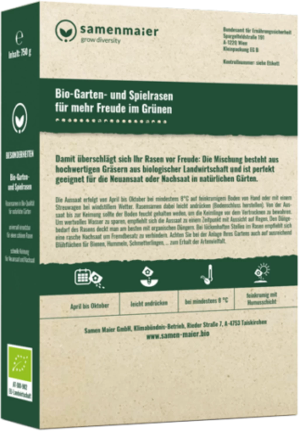 Bio Gartenrasen Purzelbaum – Bild 2