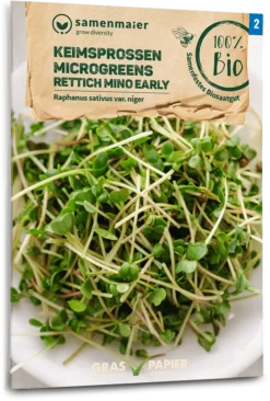 Bio Keimsprossen/Microgreens - Rettich "Mino Early"