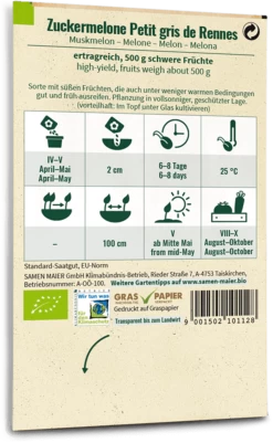 Bio Zuckermelone "Petit Gris De Rennes"