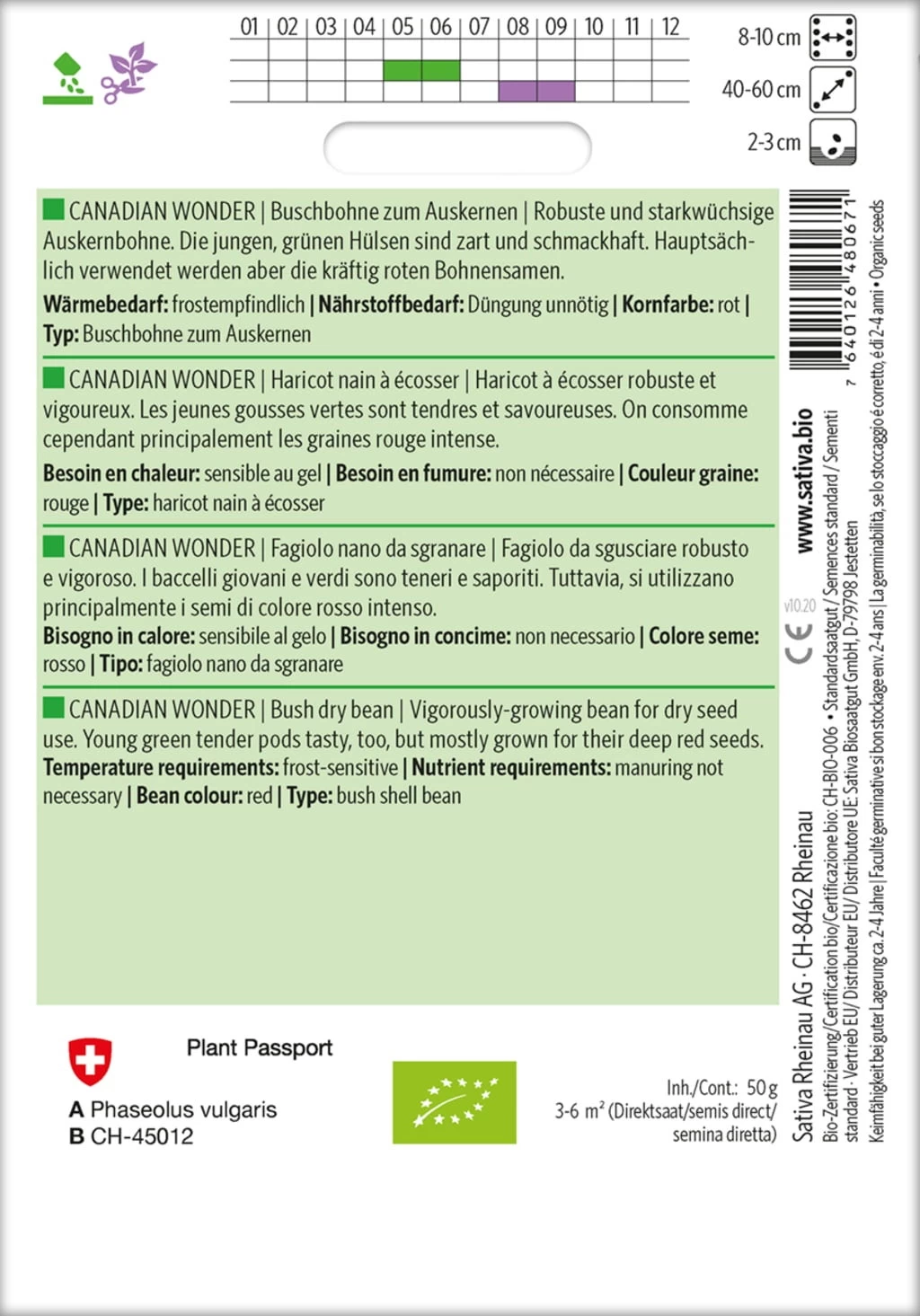 Bio Buschbohne Zum Auskernen "Canadian Wonder" â Bild 2