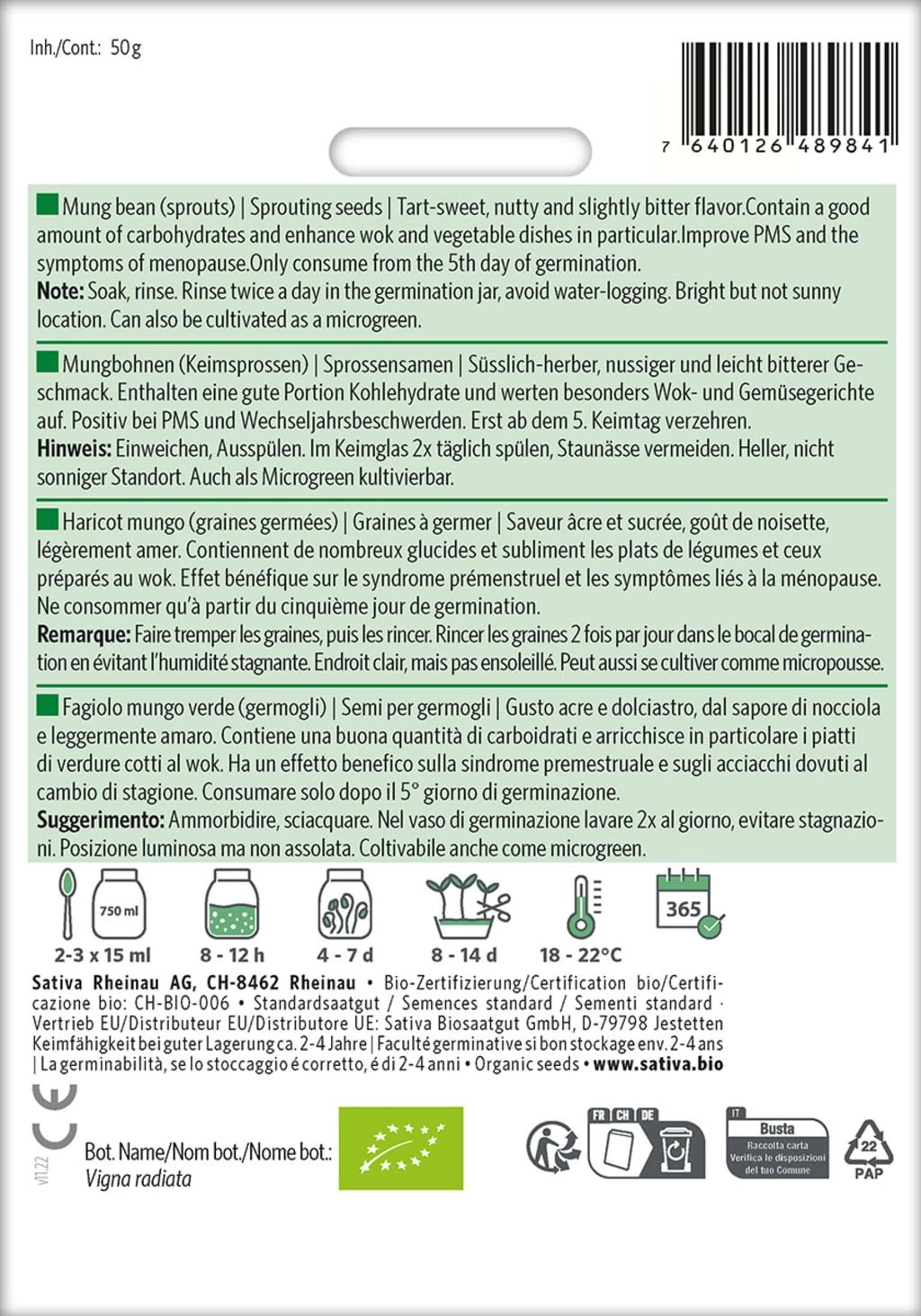 Bio Keimsprossen "Mungbohnen"