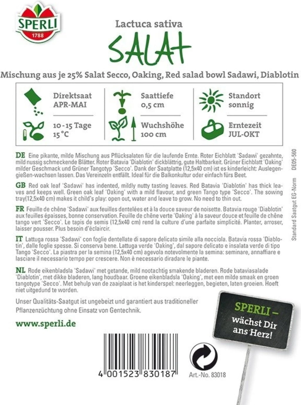 Mini-Salatmischung Babyleaf, 1 Saatscheibe â Bild 2