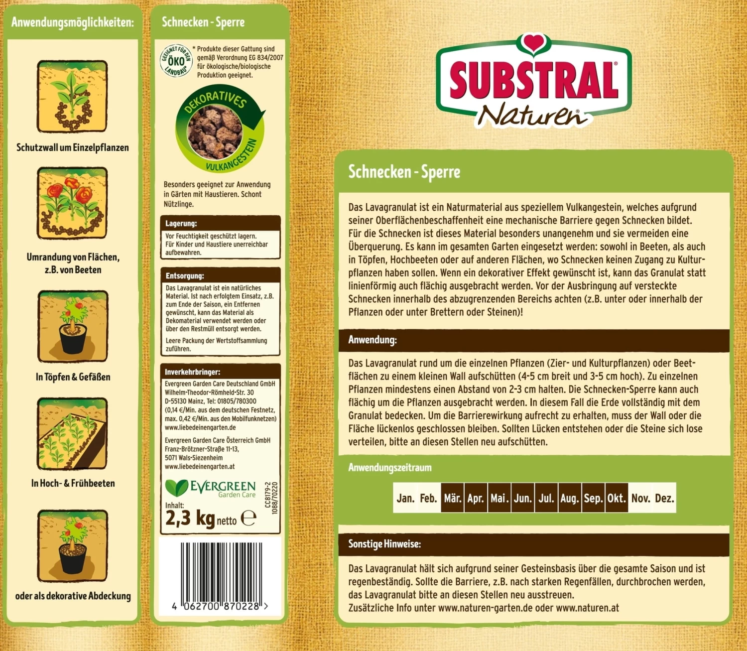 Bio Schneckenbarriere, 2,30 Kg